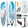 11' Inflatable Paddle Board SUP – Includes Paddle, Backpack, Pump & Leash