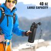 40 oz Insulated Stainless Steel Water Bottle with Wide Mouth Lid