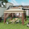 Outdoor Patio Pop Up Canopy Gazebo Shelter with Zipper Netting, Carry Bag