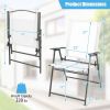 Set of 4 Folding Patio Chairs - Rustproof Metal Frame