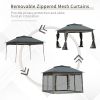 Outdoor Patio Pop Up Canopy Gazebo Shelter with Zipper Netting, Carry Bag
