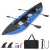 Inflatable 2-Person Kayak Set – Heavy-Duty PVC Kayak with Aluminum Oars, Adjustable Seats & Repair Kit
