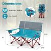 Oversized Folding Camping Loveseat – Padded Couch with Cup Holders