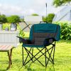 Padded Folding Camping Chair - Portable with Cup Holder & Side Pockets