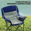 Padded Folding Camping Chair - Portable with Cup Holder & Side Pockets
