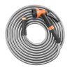 Heavy Duty Stainless Steel Metal Garden Hose with 10-Function Spray Nozzle