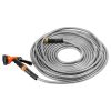 Heavy Duty Stainless Steel Metal Garden Hose with 10-Function Spray Nozzle