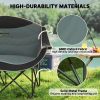 Padded Double Camping Chair - Folding with Armrests & Cup Holders