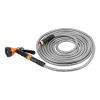 Heavy Duty Stainless Steel Metal Garden Hose with 10-Function Spray Nozzle