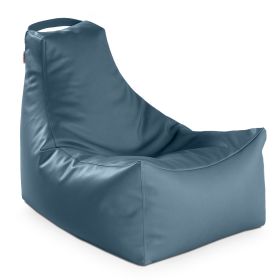 Jaxx Juniper Nautical Bean Bag Chair - Marine Vinyl Seating (Color: Bay Navy Blue)