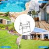 Set of 4 Folding Patio Chairs - Rustproof Metal Frame
