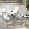 Set of 4 Folding Patio Chairs - Rustproof Metal Frame