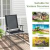 Set of 4 Folding Patio Chairs - Rustproof Metal Frame