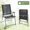 Set of 4 Folding Patio Chairs - Rustproof Metal Frame