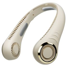 Bladeless Neck Fan – 180° Cooling, Hands-Free, USB Rechargeable, 3 Speeds, Ultra-Quiet (Color: Ivory White)