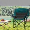 Padded Folding Camping Chair - Portable with Cup Holder & Side Pockets