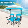 Portable Folding Camping Canopy Chairs with Cup Holder