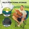 Padded Folding Camping Chair - Portable with Cup Holder & Side Pockets