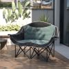 Padded Double Camping Chair - Folding with Armrests & Cup Holders