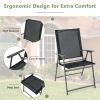 Set of 4 Folding Patio Chairs - Rustproof Metal Frame