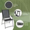 Set of 4 Folding Patio Chairs - Rustproof Metal Frame