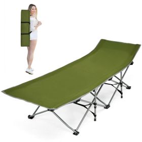 Folding Camping Cot (Color: Green)
