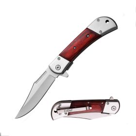 Day Zero Survival 5.5" Spring Assisted Folding Pocket Knife – Premium Handle Collection (Design: Red Wood)