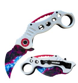 Day Zero Survival Military Karambit Claw Spring Assisted Folding Pocket Knife – Multiple Colors (Color: White)