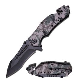 Day Zero Survival 8.75" Rescue Folding Knife – Multiple Handle Designs (Color: Digital Camo)