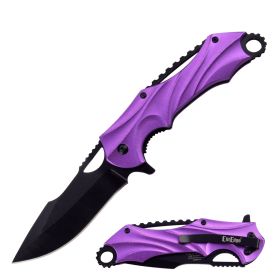 ElitEdge Shadow Spring Assisted Folding Pocket Knife Collection – Aluminum Handle EDC Knife (Color: Purple)