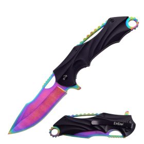 ElitEdge Shadow Spring Assisted Folding Pocket Knife Collection – Aluminum Handle EDC Knife (Color: rainbow)