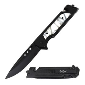 Day Zero Survival 9" Tactical Multitool Spring Assisted Folding Pocket Knife – Multiple Handle Options (Color: Black Pearl)