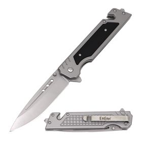 Day Zero Survival 9" Tactical Multitool Spring Assisted Folding Pocket Knife – Multiple Handle Options (Color: Silver)