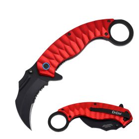 Day Zero Survival 7.75" Spring Assisted Karambit Folding Pocket Knife – Multiple Colors (Color: Red)