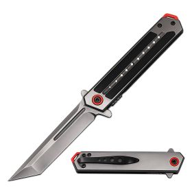 Ghostline Series 8.5" Spring Assisted Pocket Knife Collection – 440C Steel Tanto & Clip Point Blades (Color: Gray Tanto)