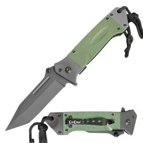 8.5" Heavy Duty Tactical Tanto Spring Assisted Knife Collection – G10 Handle Series (Color: Military Green)