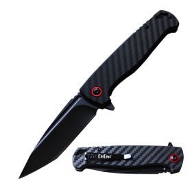 Day Zero Survival 8.5" Ball Bearing Carbon Fiber Folding Pocket Knife – 8CR13 Blade Options (Style: Tanto)