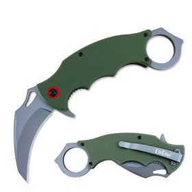 Day Zero Survival 7.5" Ball Bearing Tactical Karambit Pocket Knife – Multiple Handle Options (Color: Green G10)
