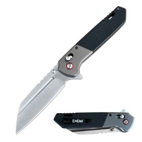 Day Zero Survival 8.5" Ball Bearing Axis Lock Reverse Tanto Flipper Pocket Knife – Multiple Handle Options (Color: Black G10/Satin)