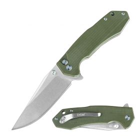 Day Zero Survival Premium CNC Machined D2 Steel Ball Bearing Pocket Knife – G10 Handle – Multiple Colors (Color: Green)