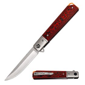 High Quality D2 Steel Ball Bearing Pocket Flipper Knife (Design: Red Micarta)