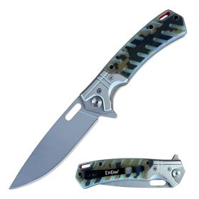 Day Zero Survival 8.5" Ball Bearing Flipper Knife – Textured G10 Handle Series (Color: Camo)