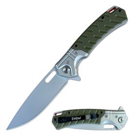 Day Zero Survival 8.5" Ball Bearing Flipper Knife – Textured G10 Handle Series (Color: Military Green)