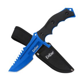 Day Zero Survival 8.5" Full Tang Tactical Tanto Fixed Blade Knife – Multiple Finishes (Color: Blue)