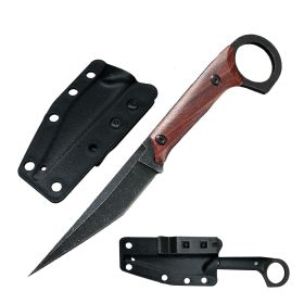 Day Zero Survival EDC Karambit Fixed Blade Knife with Kydex Sheath – Multiple Styles (Color: Wood)