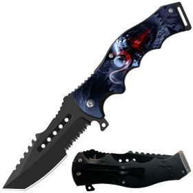 Day Zero Survival 8.5" CSGO-Inspired Spring Assisted Folding Pocket Knife – Multiple Wildlife & Patriotic Designs (Design: Venom Spring)