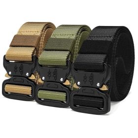 Men's Tactical Belt Riggers Style with Buckle - XG-TB (Color: Black)