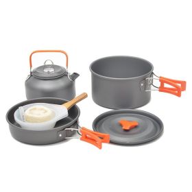 Outdoor Portable 2-3 Person Camping Stove Cover Pot Picnic Cooker (colour: black)
