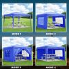 10'x10' EZ Pop Up Canopy with 4 Removable Sidewalls, Carry Bag & Weight Bags