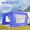 10'x10' EZ Pop Up Canopy with 4 Removable Sidewalls, Carry Bag & Weight Bags